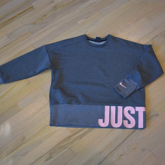 NIKE Just Do It Quilted oversized Crewneck Sweatshirt - Picture 1 of 9